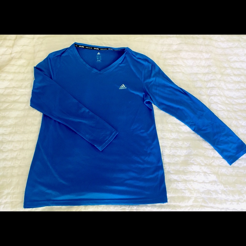 Adidas Climalite long sleeve v neck athletic shirt